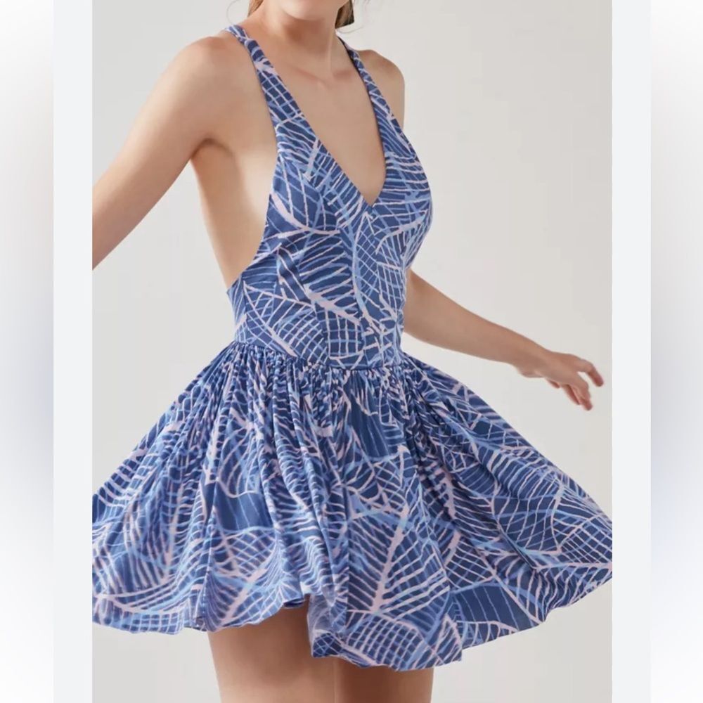 Nwt Urban Outfitters Kimchi Blue Printed Fit + Flare Romper Size L